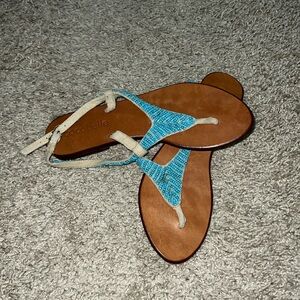 New blue beaded sandal